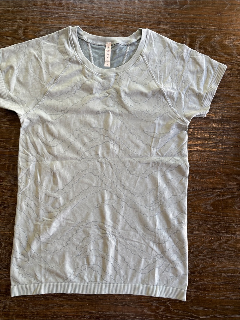 Athleta Gray Seamless Active short sleeve tee, medium